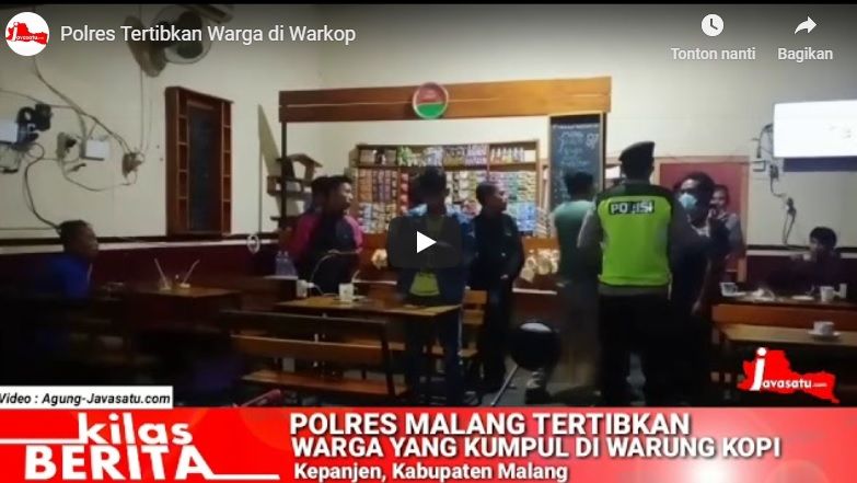 Polres Malang Tertibkan Warga Yang Berkumpul di Warung Kopi
