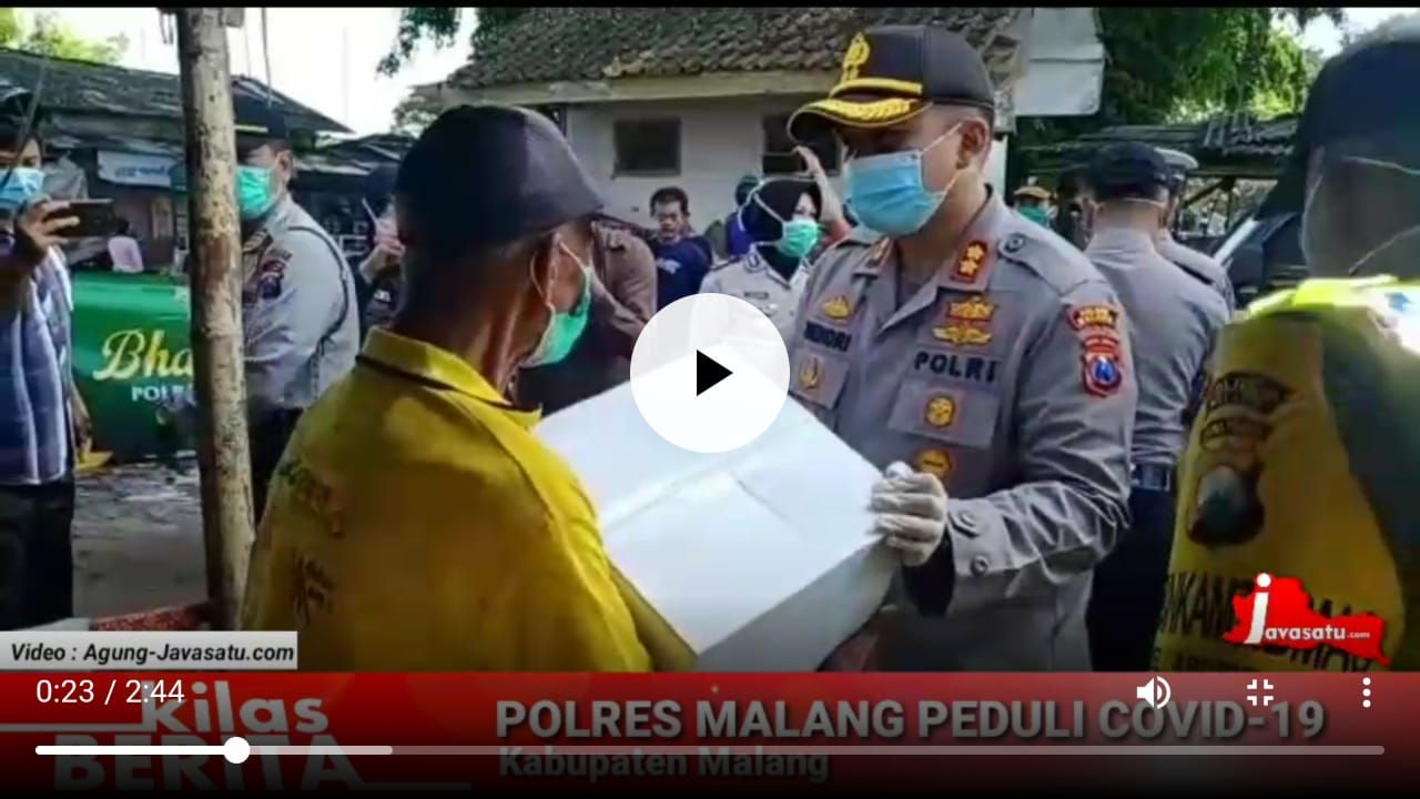5000 Paket Sembako Untuk Warga Terdampak di Kabupaten Malang dari Polri Peduli Covid-19