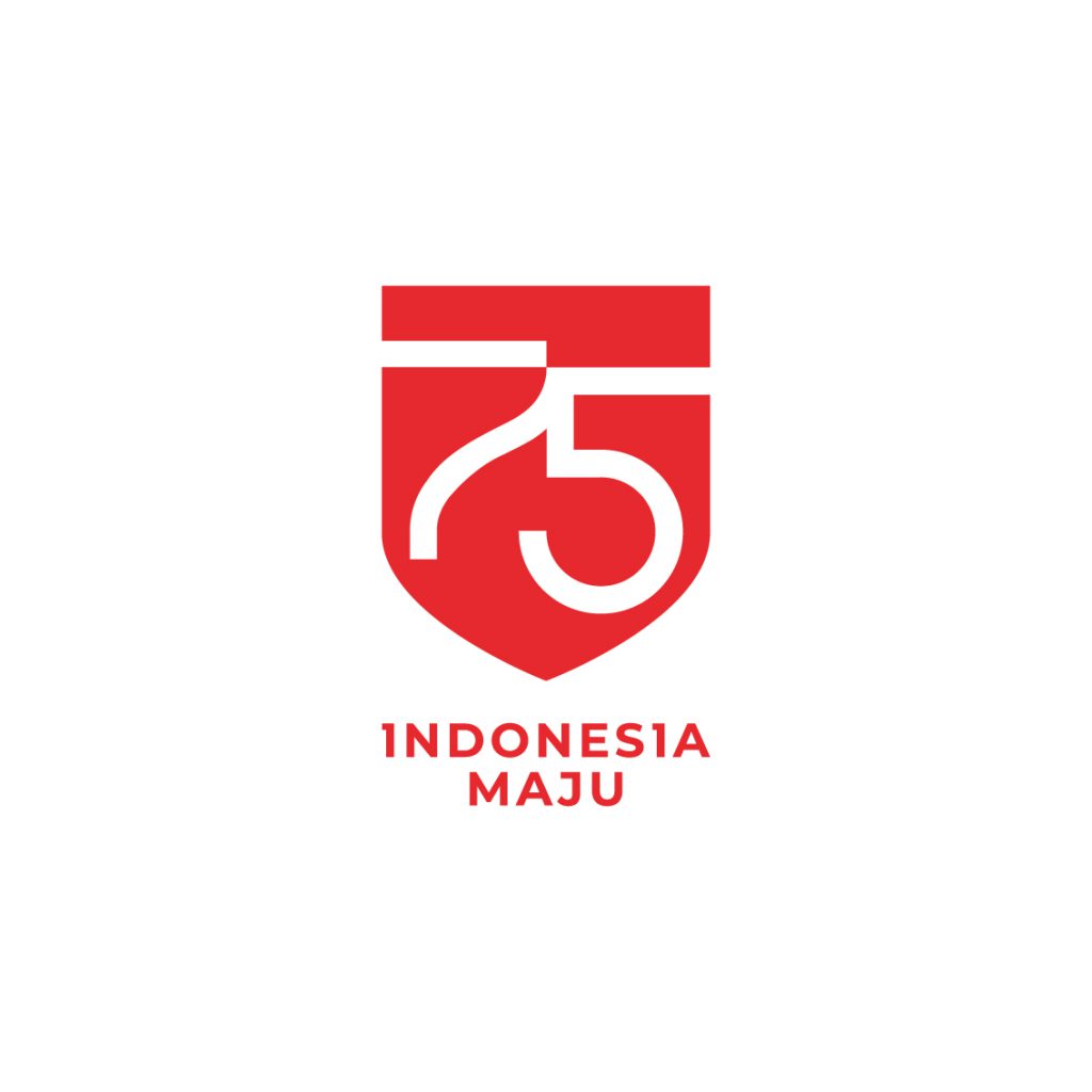 Logo resmi Peringatan HUT Ke-75 Republik Indonesia, berbentuk persegi.