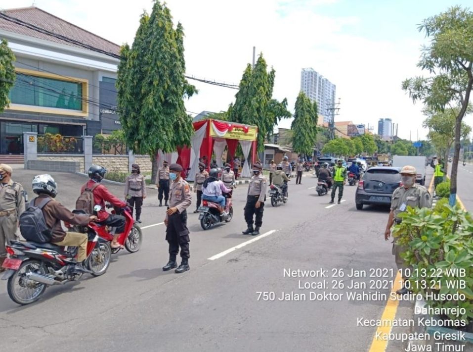 Operasi Yustisi Tiga Pilar di Gresik Jaring Puluhan Pelanggar Prokes