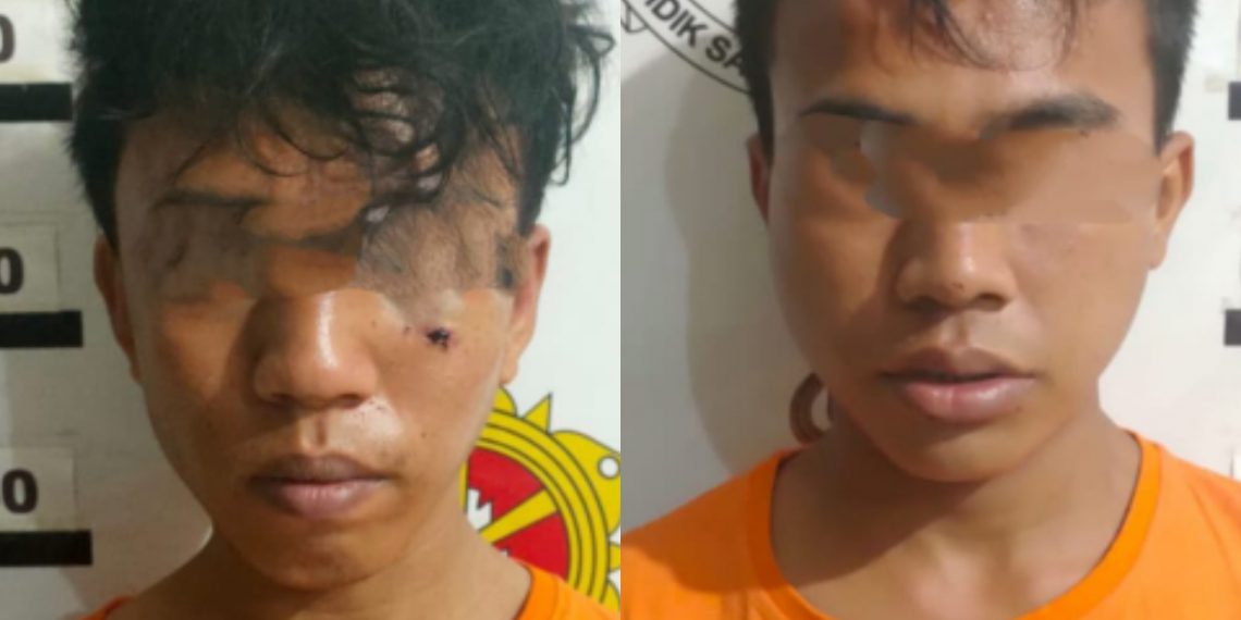 RD dan IK yang menjadi pelaku penjambretan di Karangpilang Surabaya. (Foto: Sudasir Al Ayyubi/Javasatu.com)