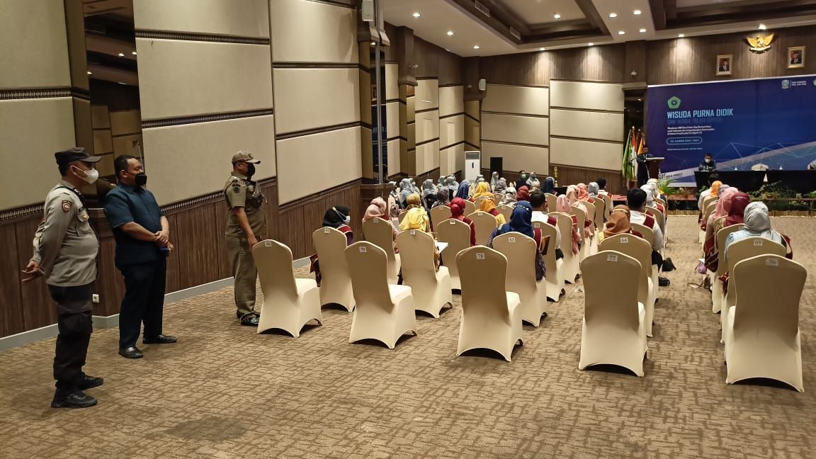 Prosesi Wisuda SMK Nuris Manyar Gresik Diawasi Satgas Covid-19