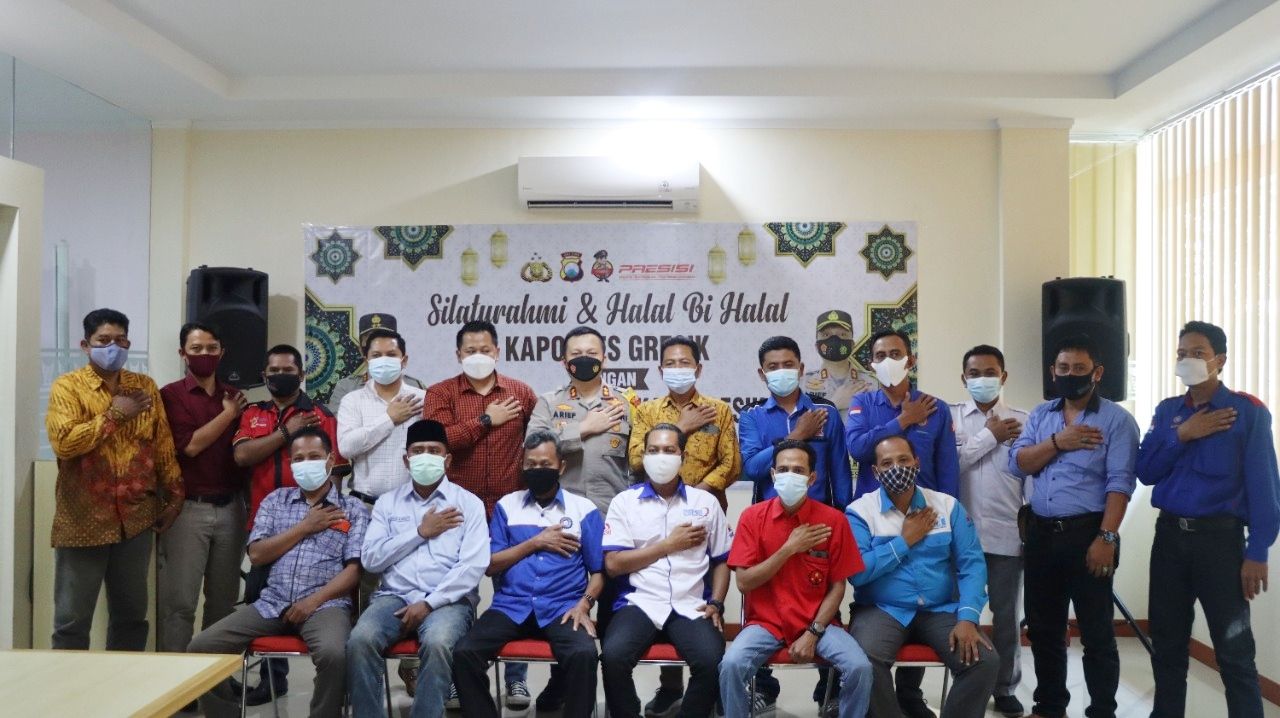 Gelar Halal bi Halal Upaya Sinergitas Polres Gresik dengan Organisasi Buruh