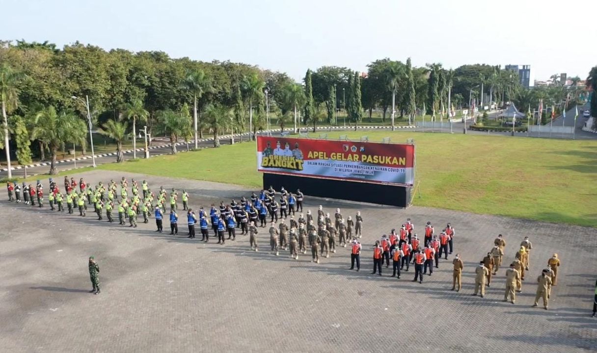Satgas Covid-19 Gresik Gelar Apel Pasukan Antisipasi Peningkatan Kasus Corona