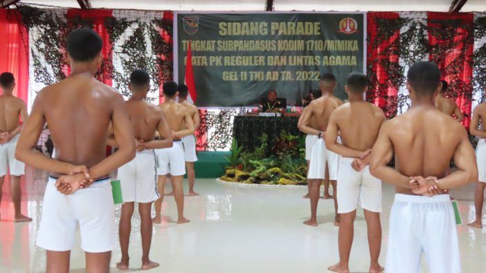 43 Casis Secata PK Gel II TA 2022 Subpandasus Mimika Laksanakan Sidang Parade