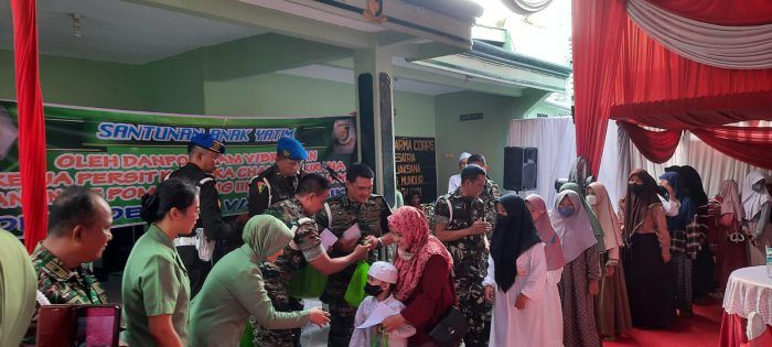 Danpomdam V/Brawijaya Kunjungi Sub Denpom V/4-2 Gresik, Dan Santuni Yatim