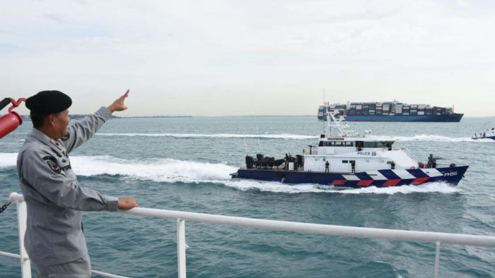 KN Pulau Nipah-321 Tinggalkan Changi Naval Base Singapura